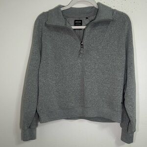 Prana hemp blend grey quarter zip sweatshirt
